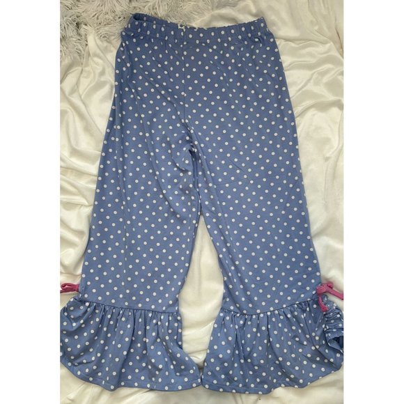 Matilda Jane 10 Blue Purple Promise Big Ruffle Pant Let’s Go Together Polka Dot - Picture 4 of 4